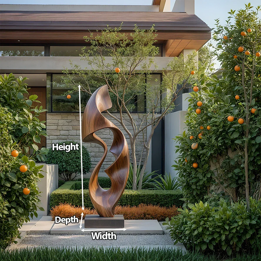Fluid Wave Abstract Sculpture for Contemporary Spaces - Rustirawood
