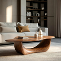 Organic Loop Sculptural Coffee Table in Natural Solid Wood - Rustirawood