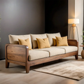 Solid Wood Cotton Fabric Sofa – Modern Minimalist Design - Rustirawood