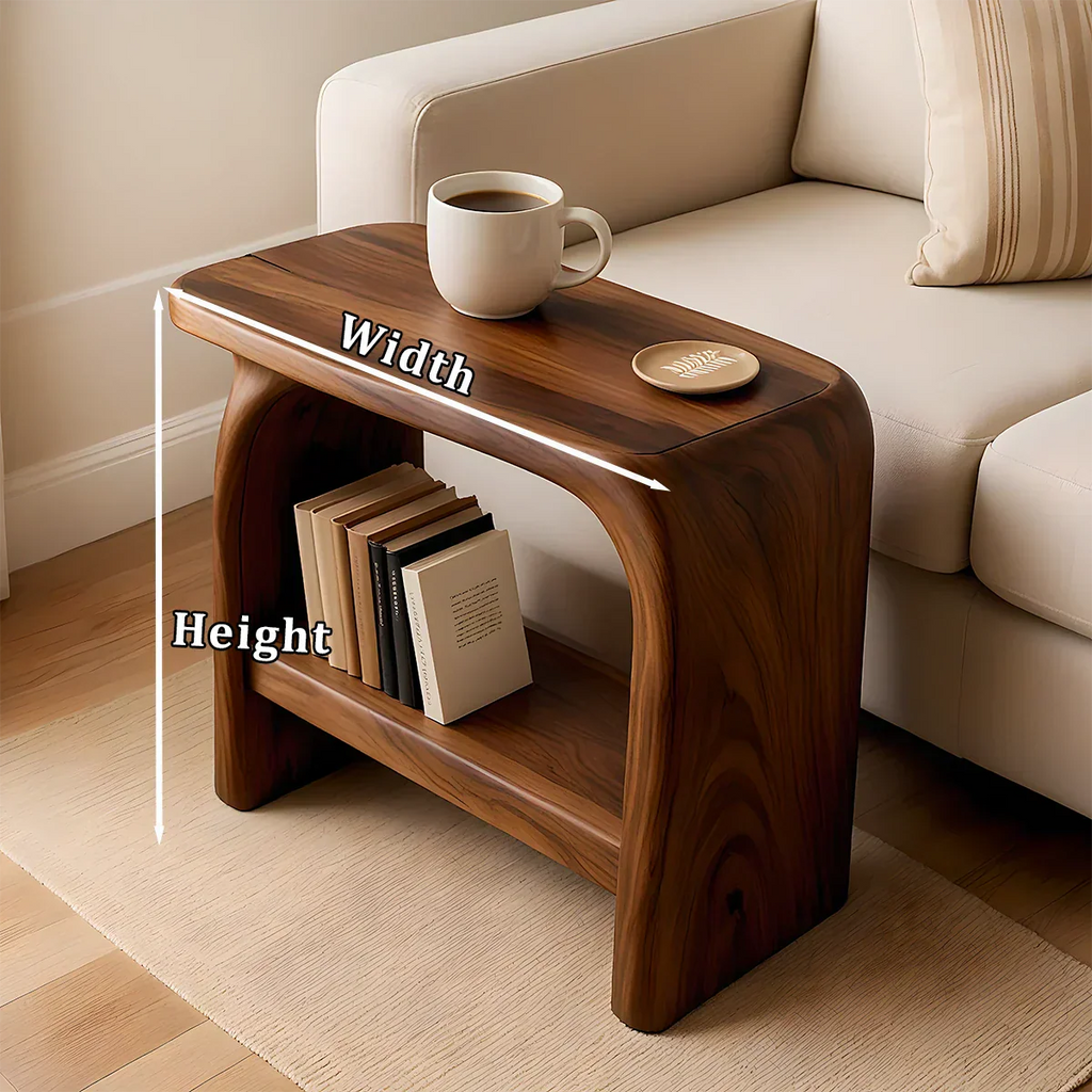 Solid Wood End Table – Modern Sculptural Flowform - Rustirawood