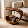 Solid Wood End Table – Sculptural Rustic Elegance - Rustirawood