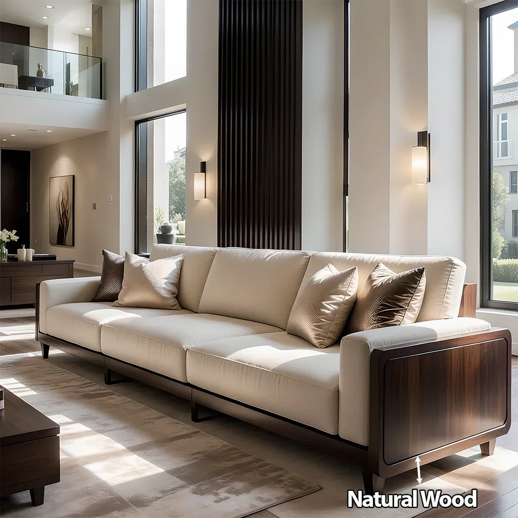 Solid Wood Sofa – Modern Minimalist Elegance - Rustirawood
