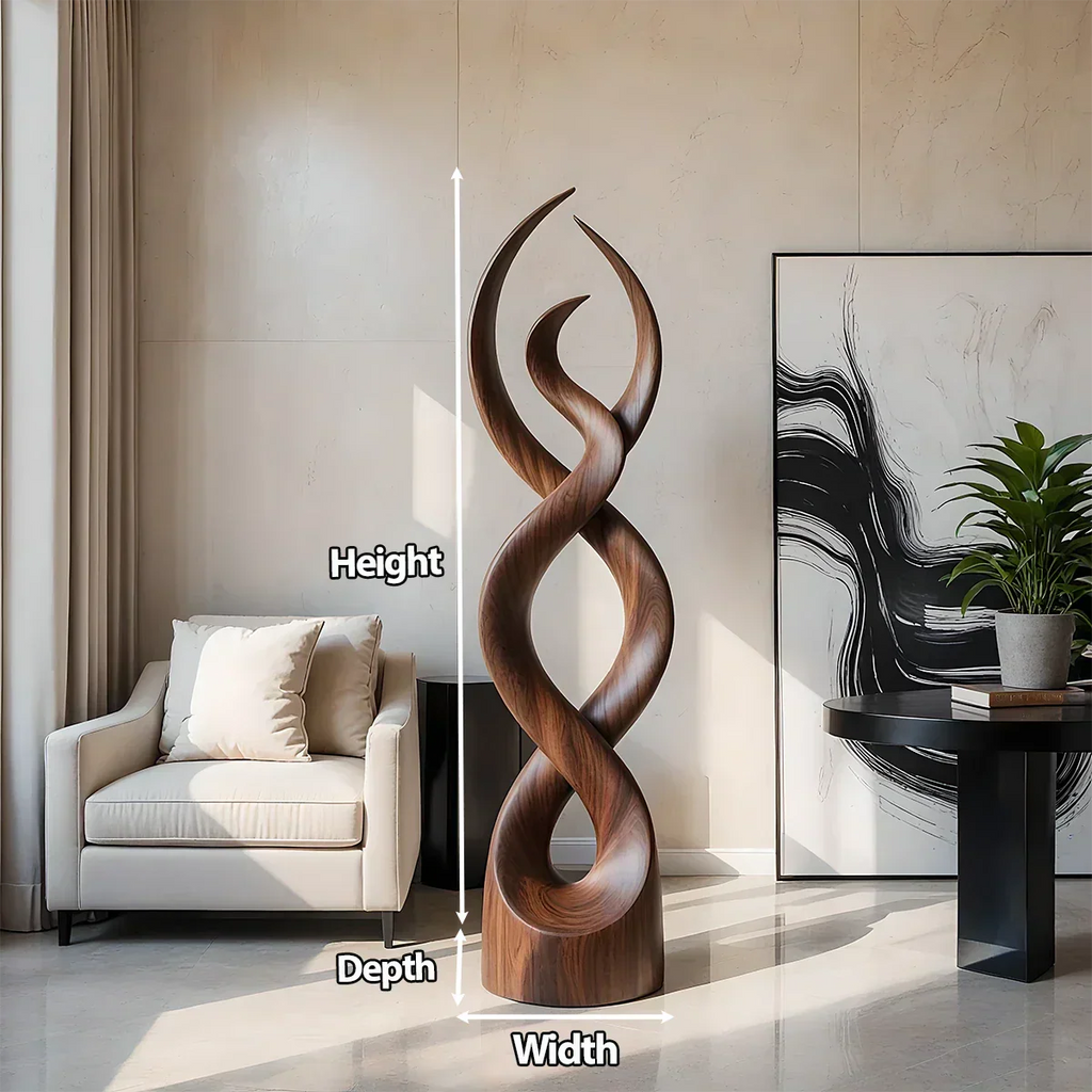 Twisted Harmony Abstract Sculpture for Modern Interiors - Rustirawood